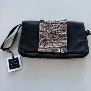 Lisa Lill Black and Pink Paisley Clutch/Wristlet with custom design *New
